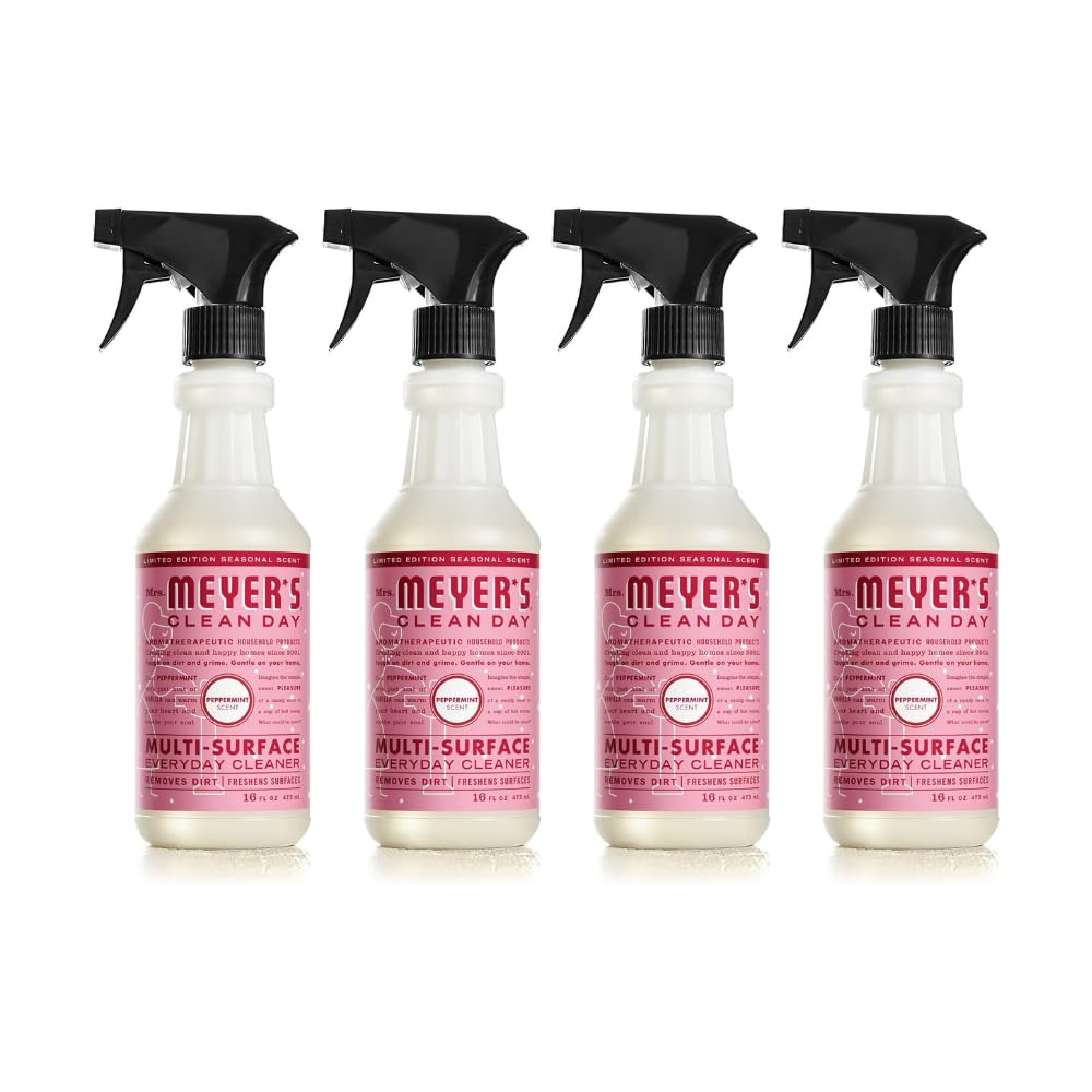 Mrs. MEYER'S Multi-Surface Cleaner, Peppermint (Pack of 4)