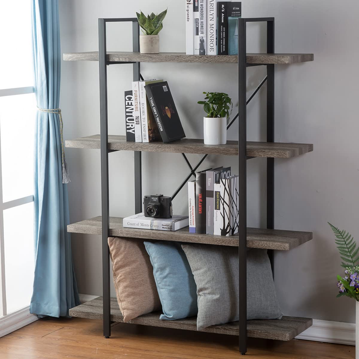 HSH 4-Tier Industrial Bookshelf