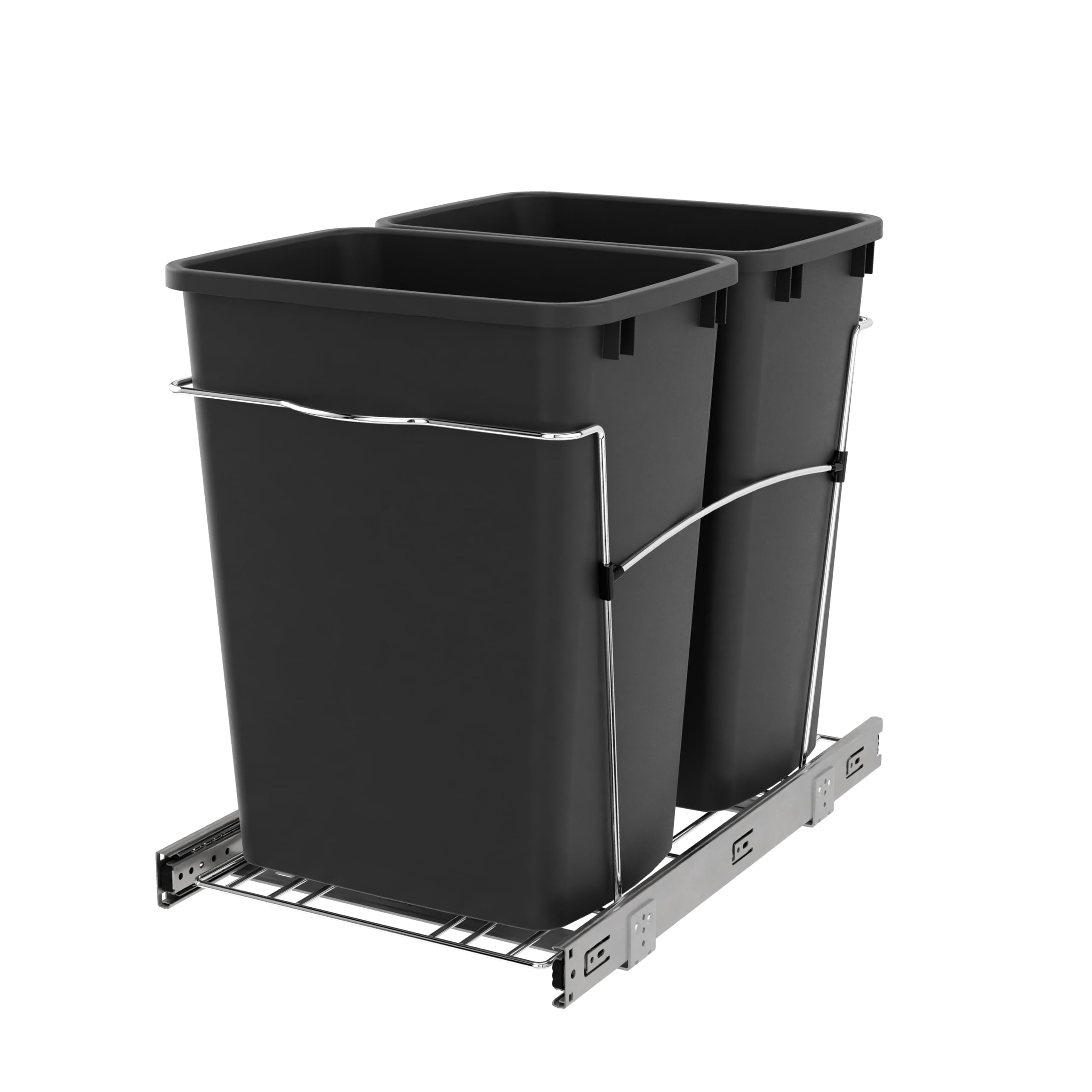 Rev-A-Shelf RV-18KD-18C S Double Pullout Trash Can — 35 Qt Double System