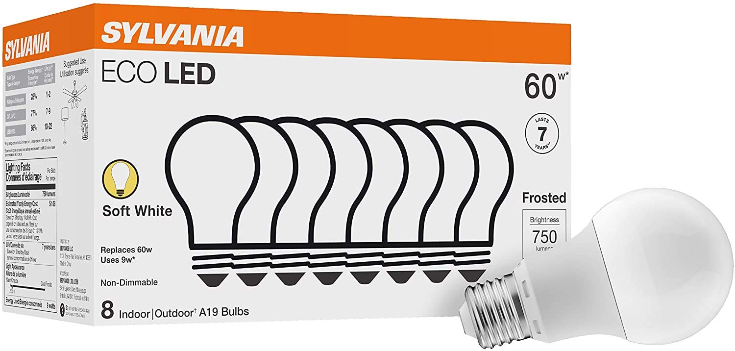 Sylvania ECO LED A19 60W Equivalent — 2700K Soft White, 750 Lumens