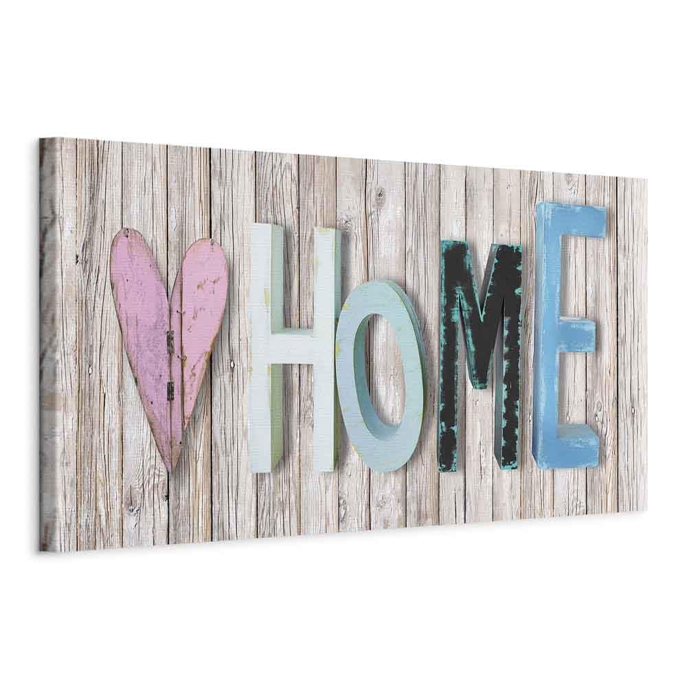 artgeist Acoustic Canvas Print — Faux Wood Heart (47x16)