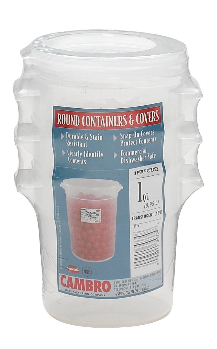 Cambro 1-Quart Round Containers (Set of 3)