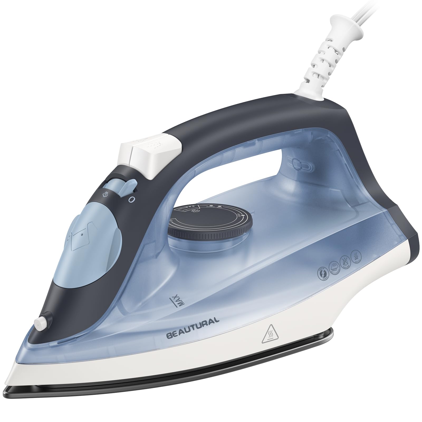 BEAUTURAL Compact Steam Iron for Clothes, Non-Stick Soleplate, Burst of Steam