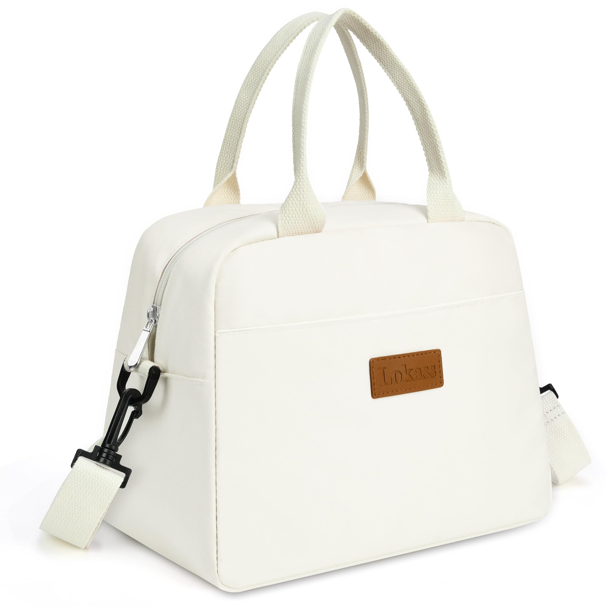 LOKASS Waterproof Leather Insulated Lunch Bag