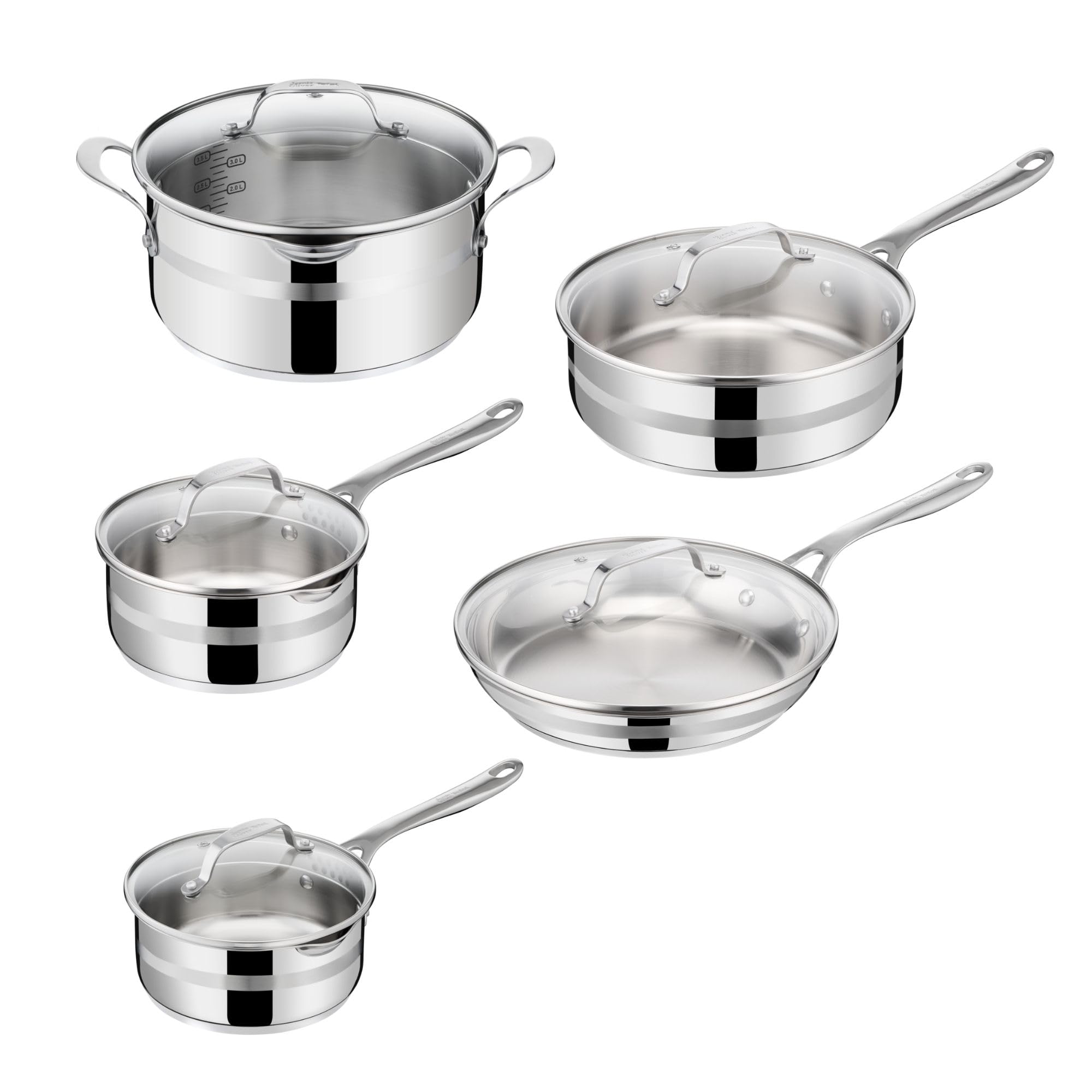 Jamie Oliver by T-fal Cook Smart 10-Piece Uncoated Stainless Steel Set