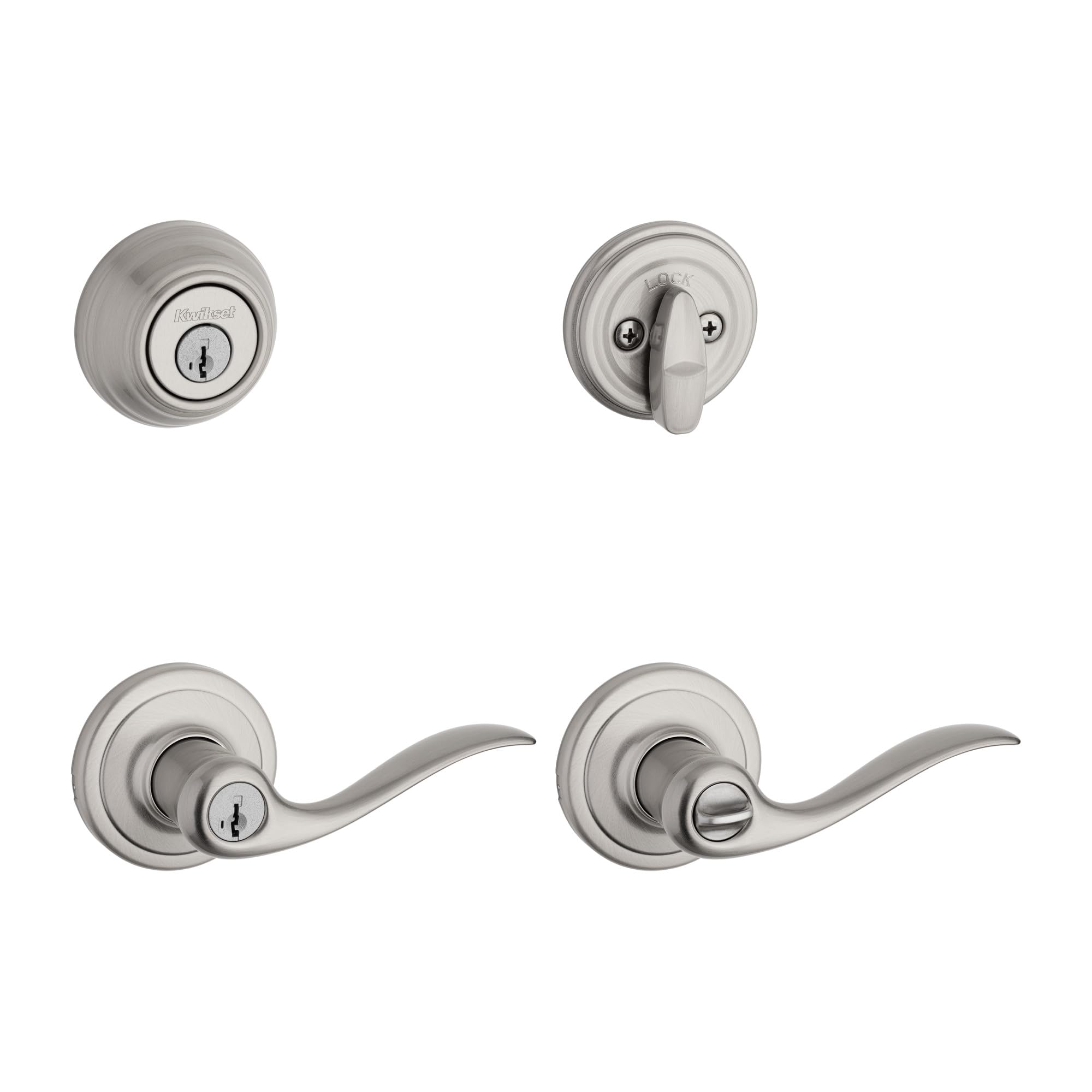 Kwikset 991 Tustin Entry Lever and Single Cylinder Deadbolt Combo Pack