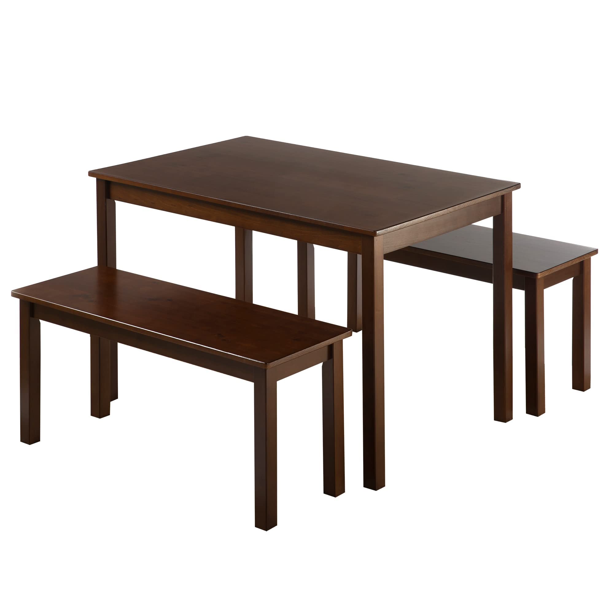 Zinus Juliet 45" Wood Dining Table & 2 Benches
