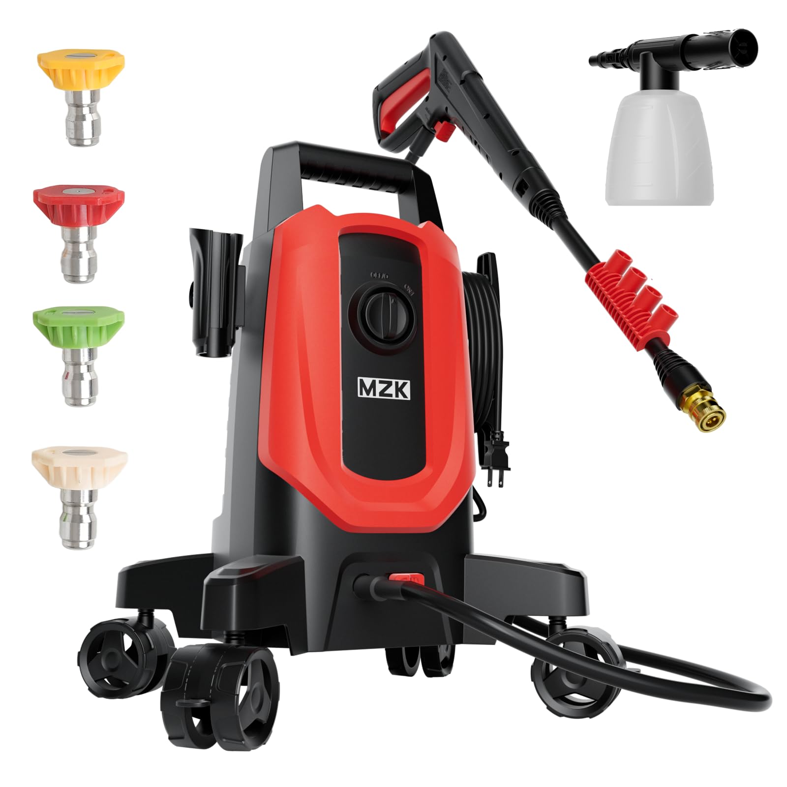 MZK Pressure Washer — High‑Flow Unit with Foam Cannon and Metal Nozzles