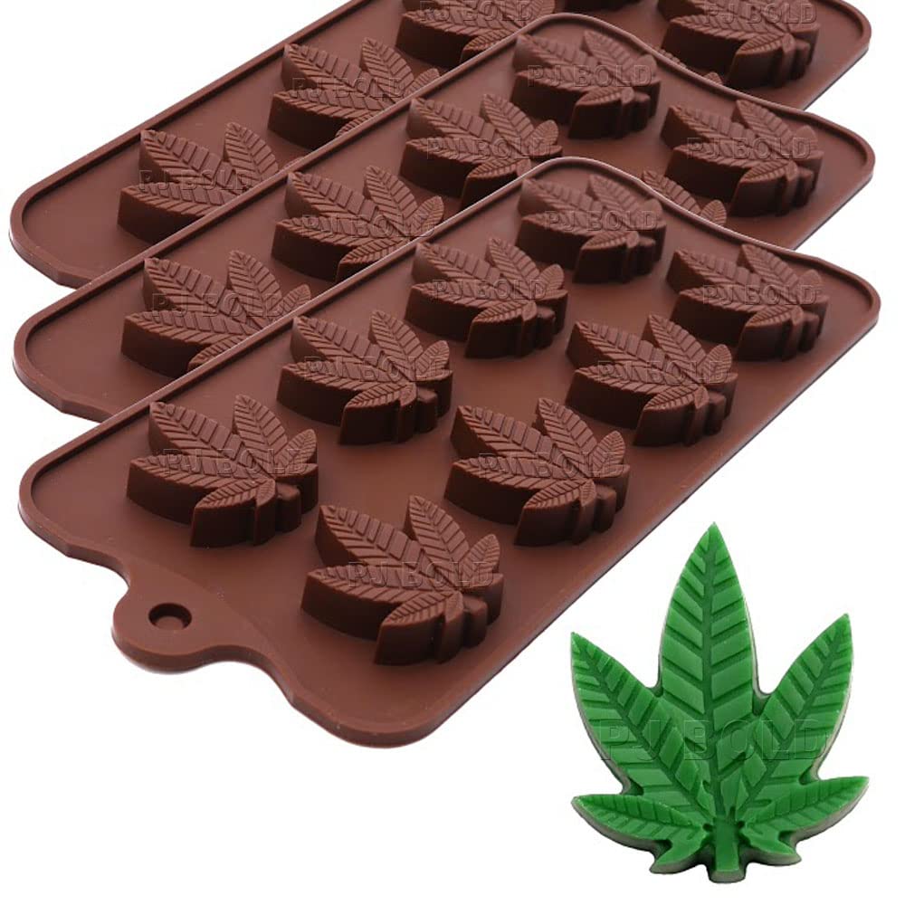 PJ BOLD Cannabis Leaf Silicone Molds (3-pack)