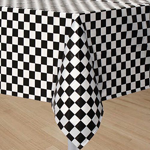 GiftExpress Black & White Checkered Tablecloth
