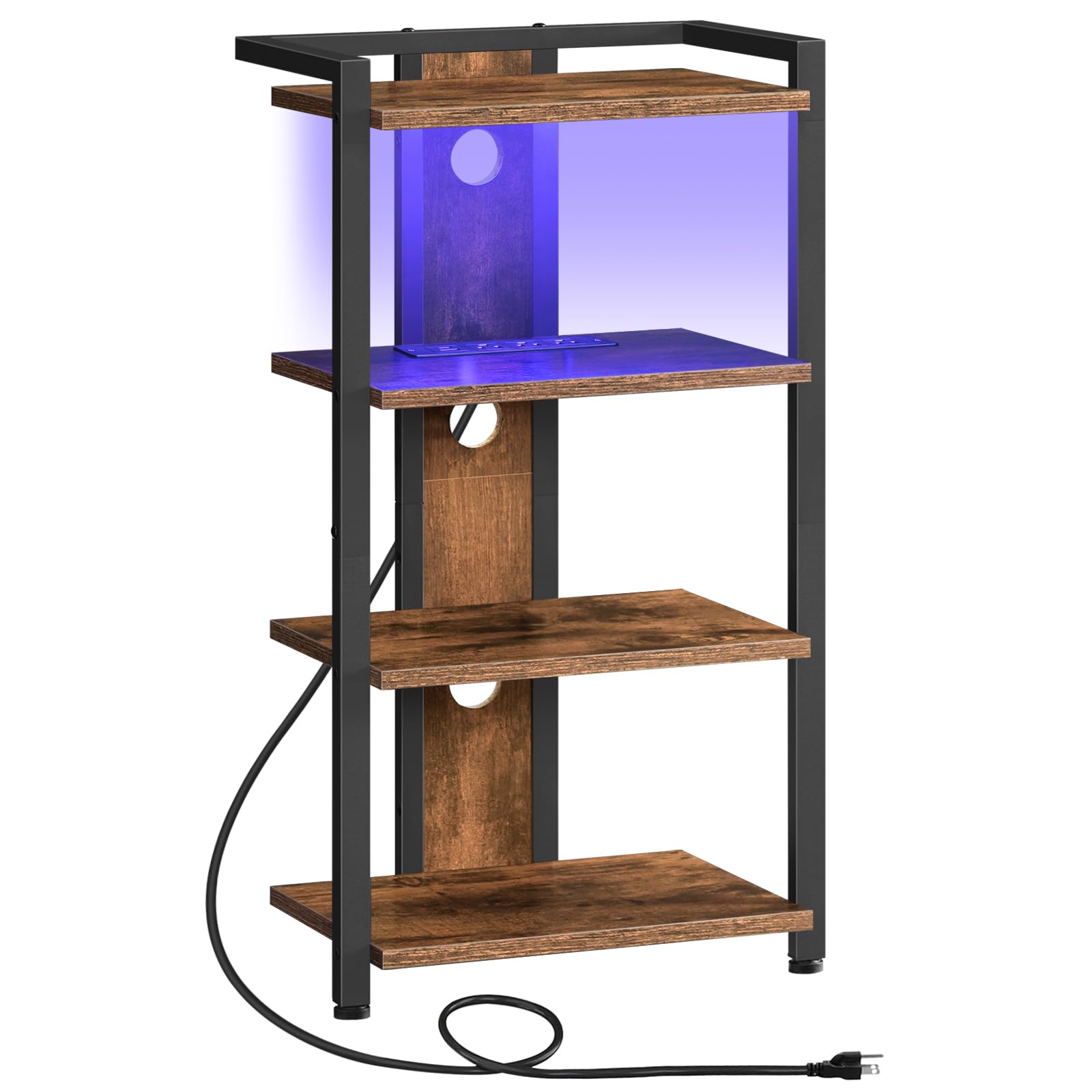 HOOBRO 4-Tier Media Stand with Charging Station