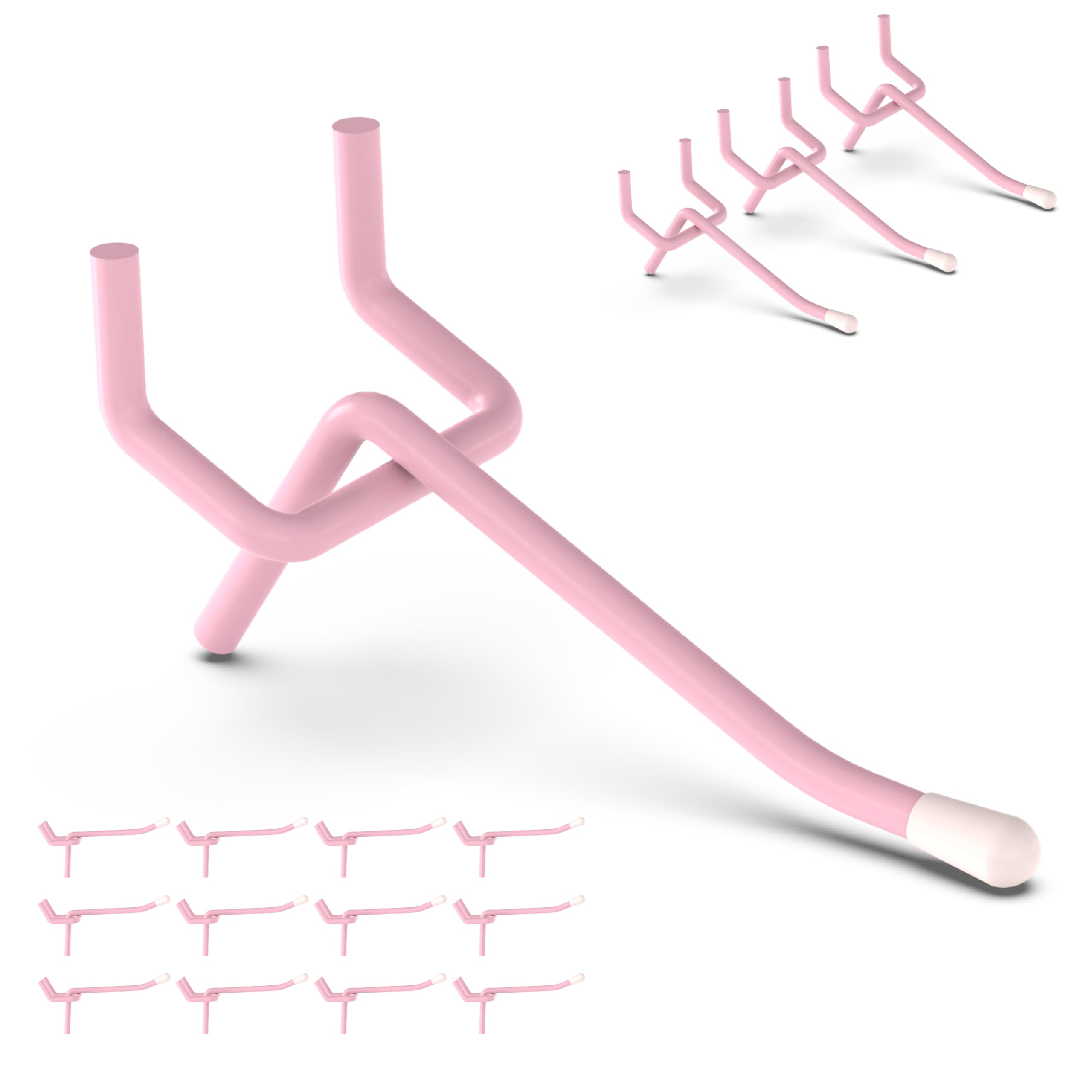 HUHOLE Pink Pegboard Hooks (50-pack, 2-inch)