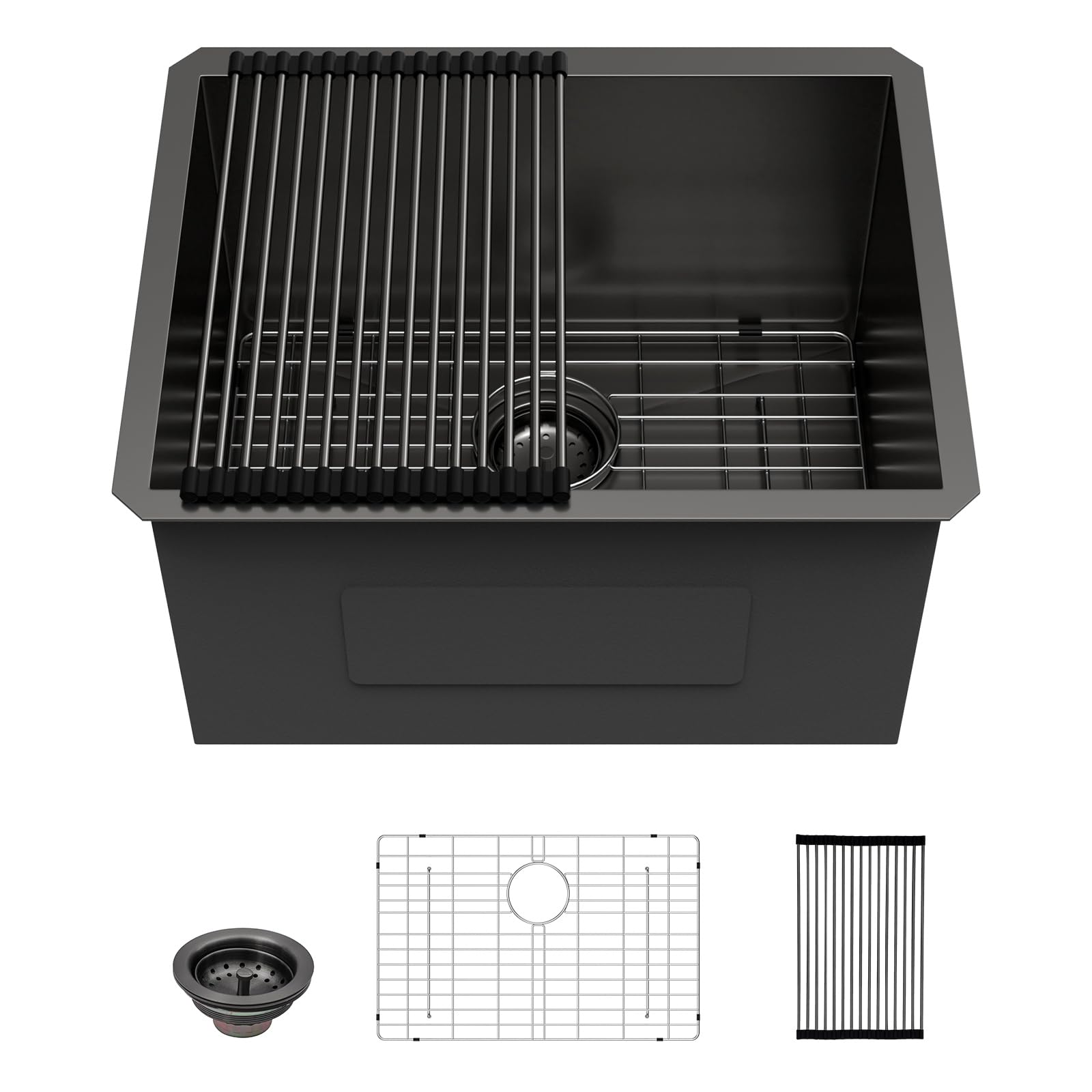 Lordear 23" Gunmetal Stainless Utility Sink