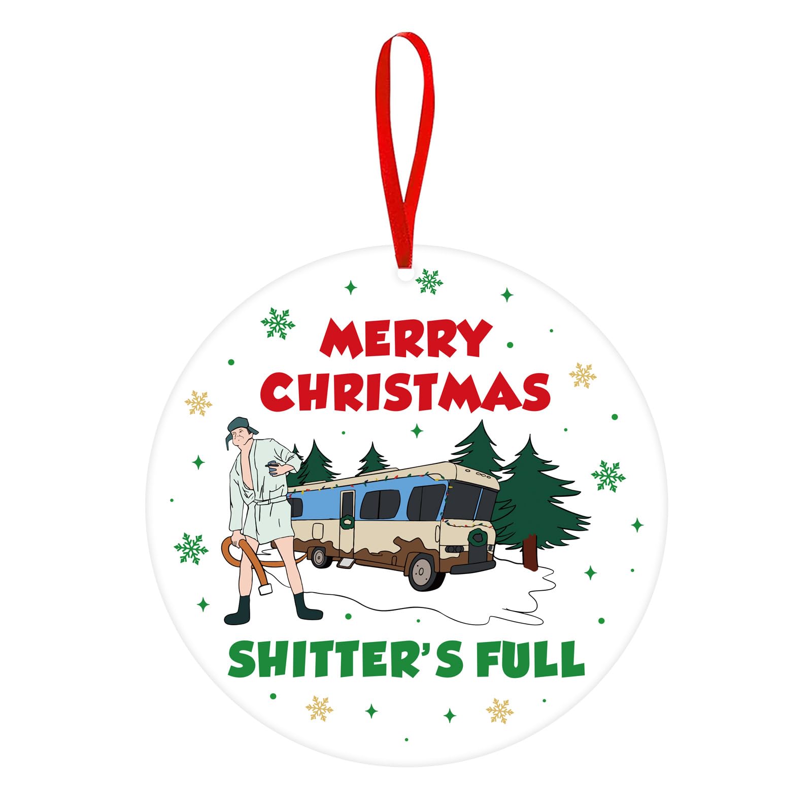 National Lampoon's Christmas Vacation Ornament — 'Shitters Full' Tree Decoration, Porcelain