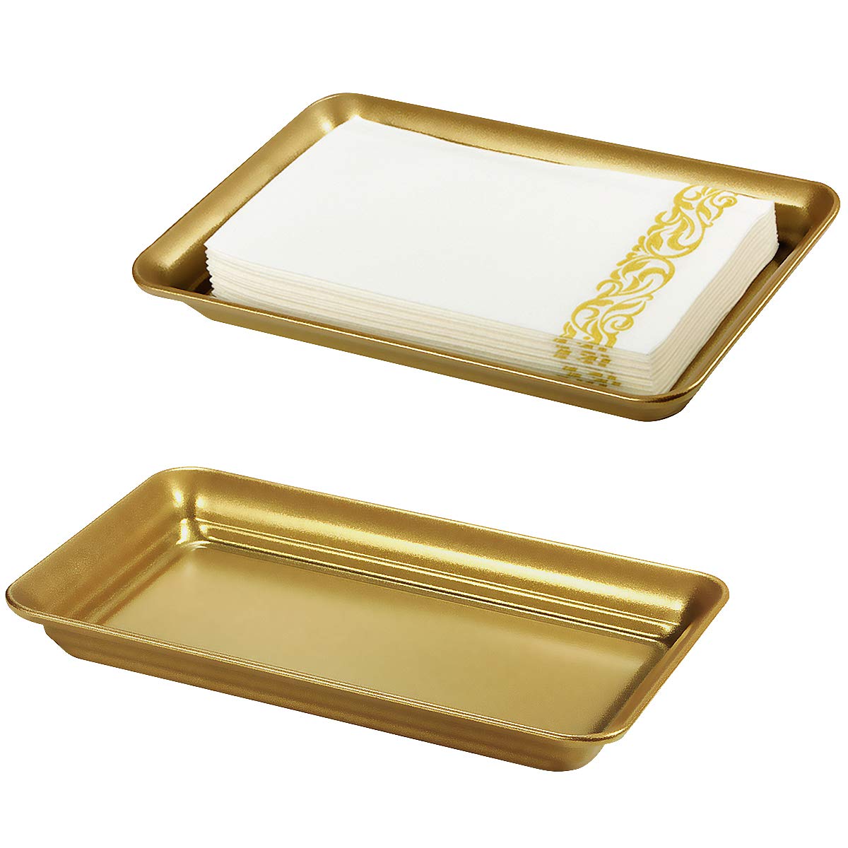 Vintage Farmhouse Metal Vanity Trays (2-Pack)