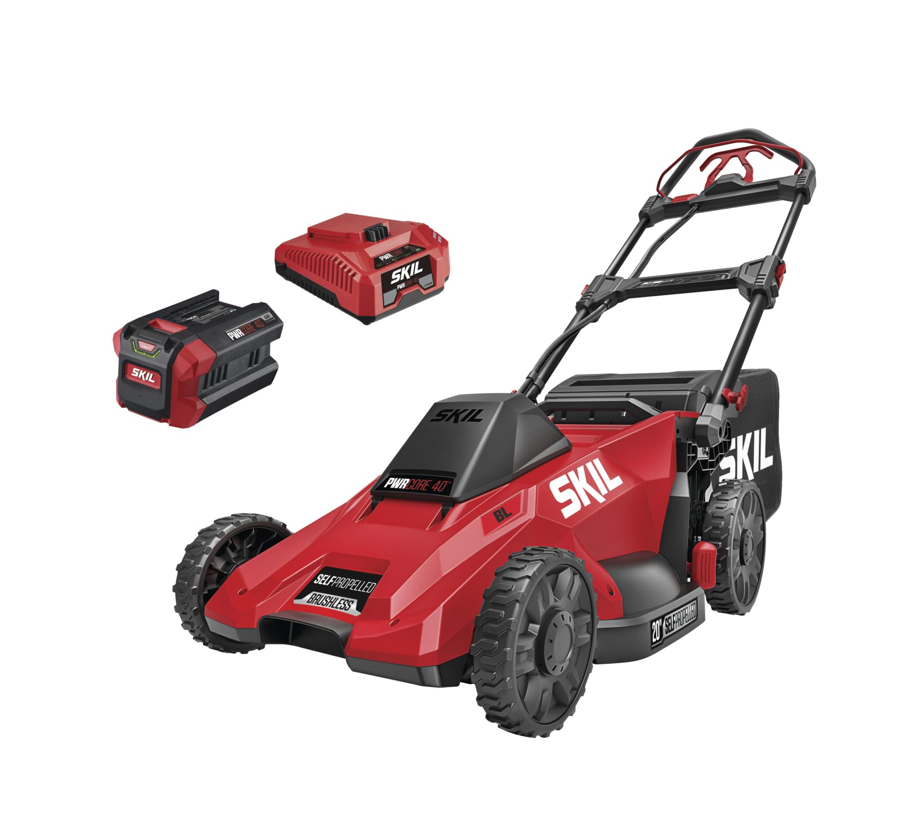 SKIL PWR CORE 40 Electric 20" Lawn Mower, Self-Propelled Cordless