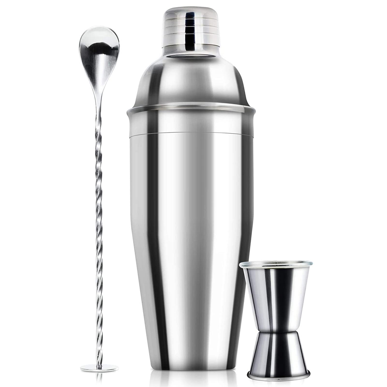 WPHUAW 24oz Cocktail Shaker Bar Set - Professional 3-piece Stainless Steel Kit