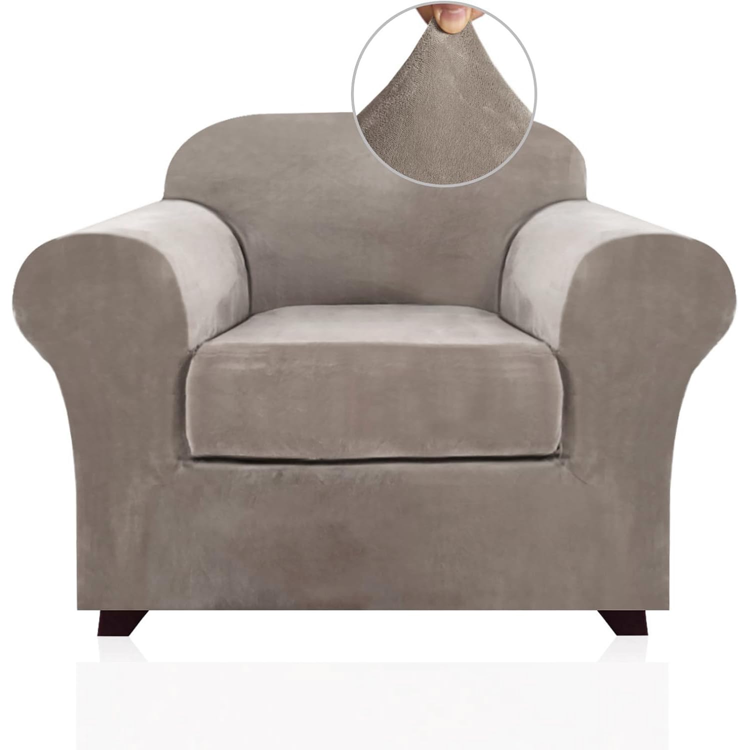 PrinceDeco Velvet Plush Chair Slipcover