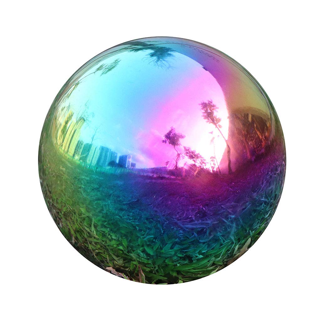 USHome Rainbow Stainless Steel Gazing Ball (8-inch)