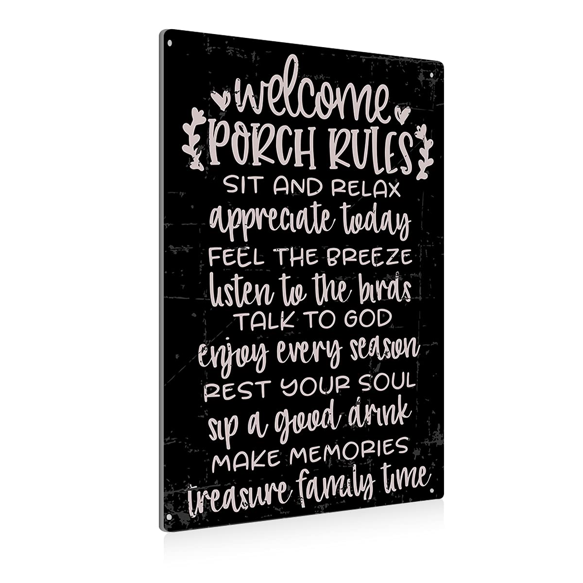 Vintage Metal Patio Welcome Sign