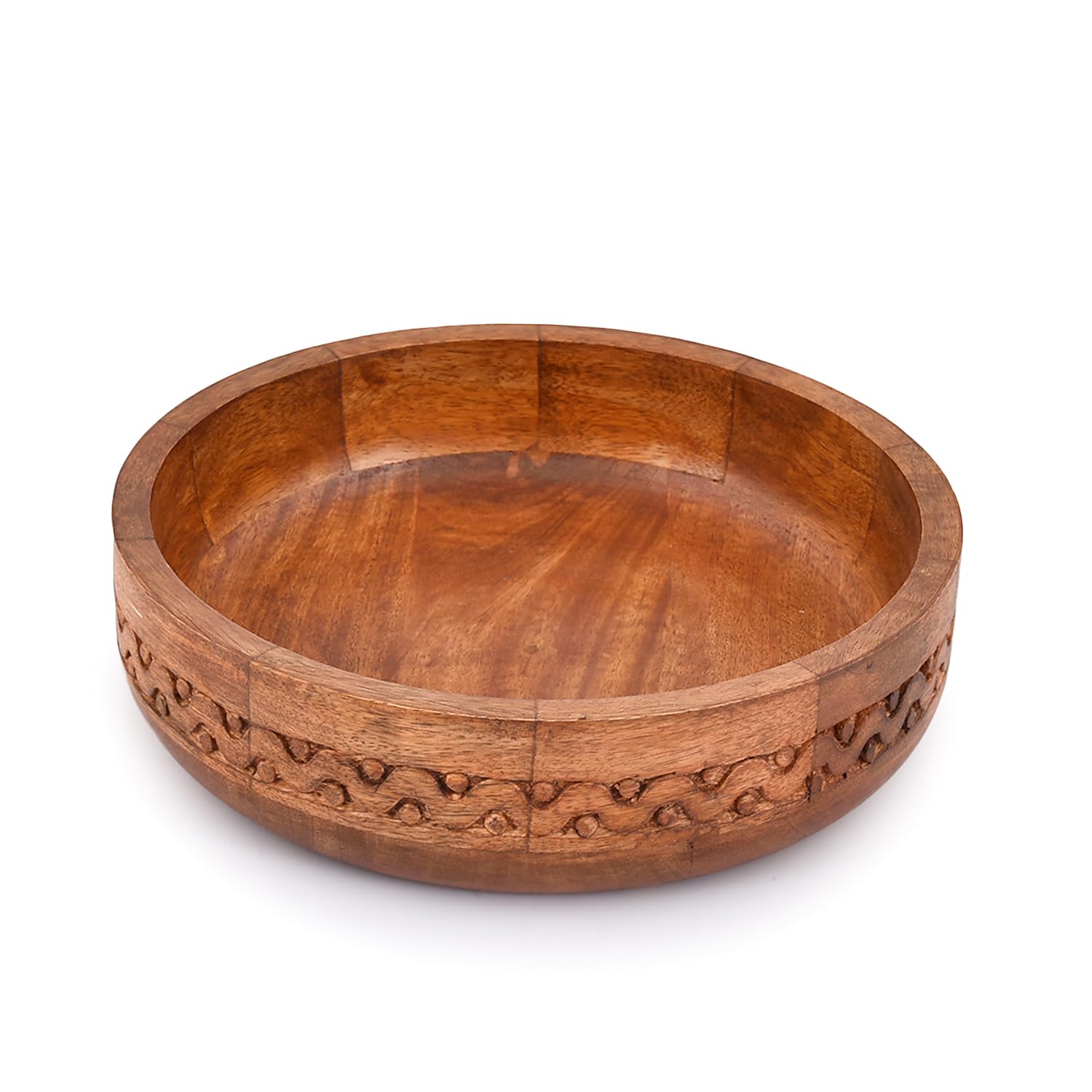 EDHAS Mango Wood Carved Centerpiece Bowl