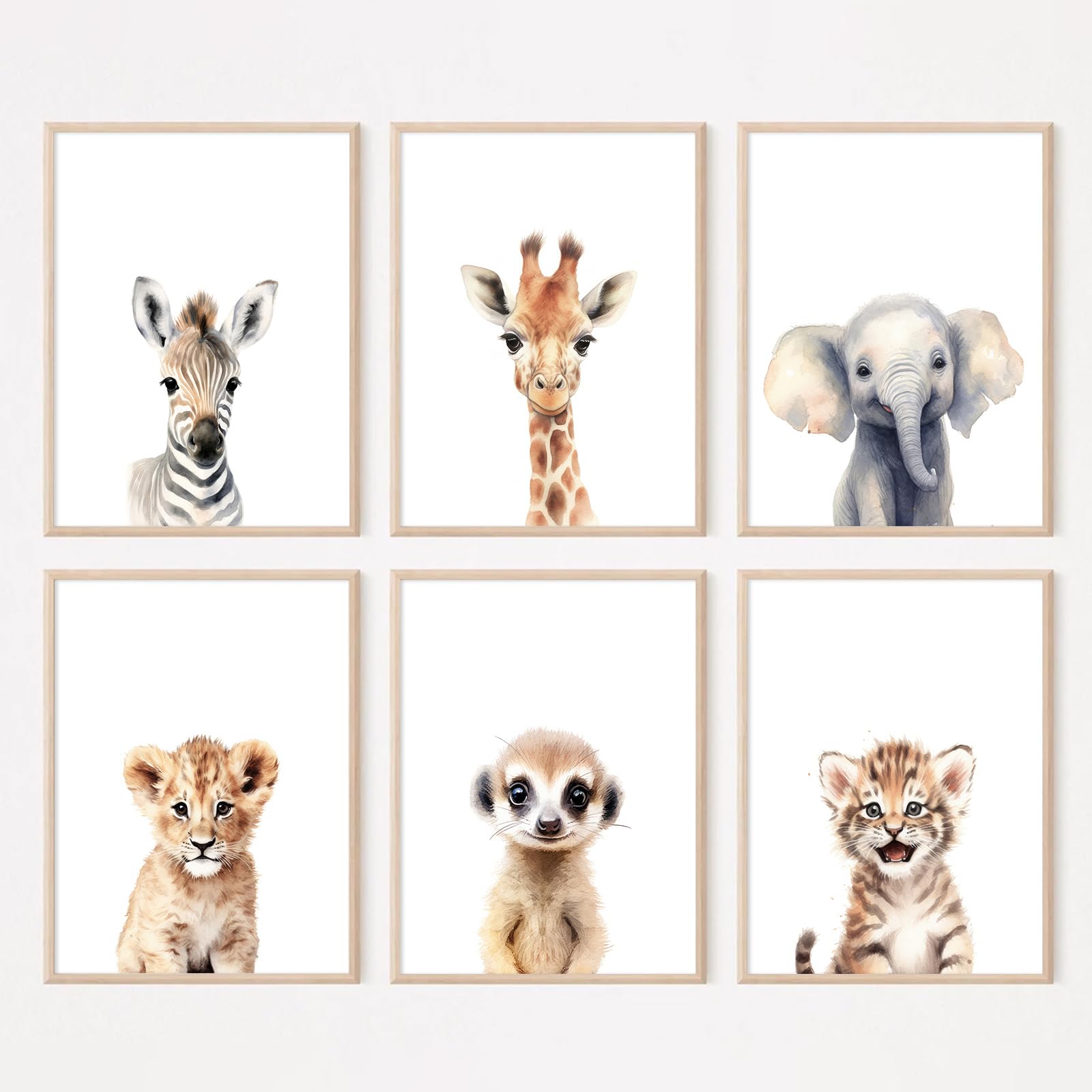 Safari Nursery Canvas Art Set (6)