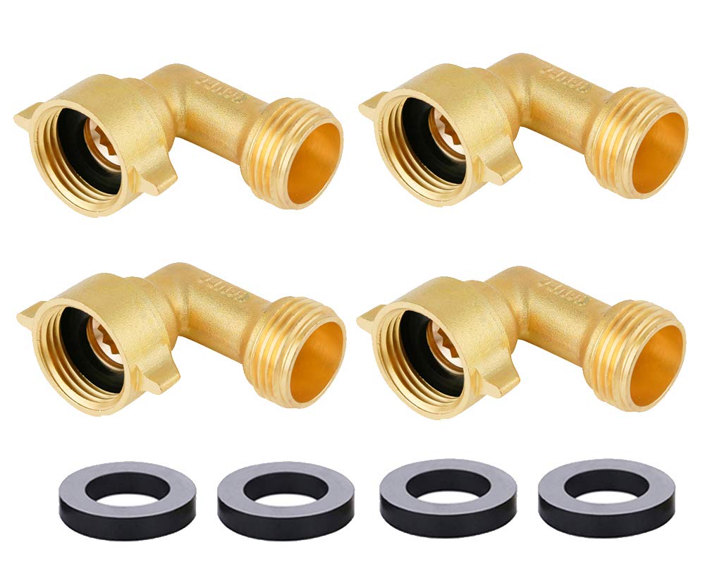 HQMPC 90° Brass Hose Elbow (4-Pack)