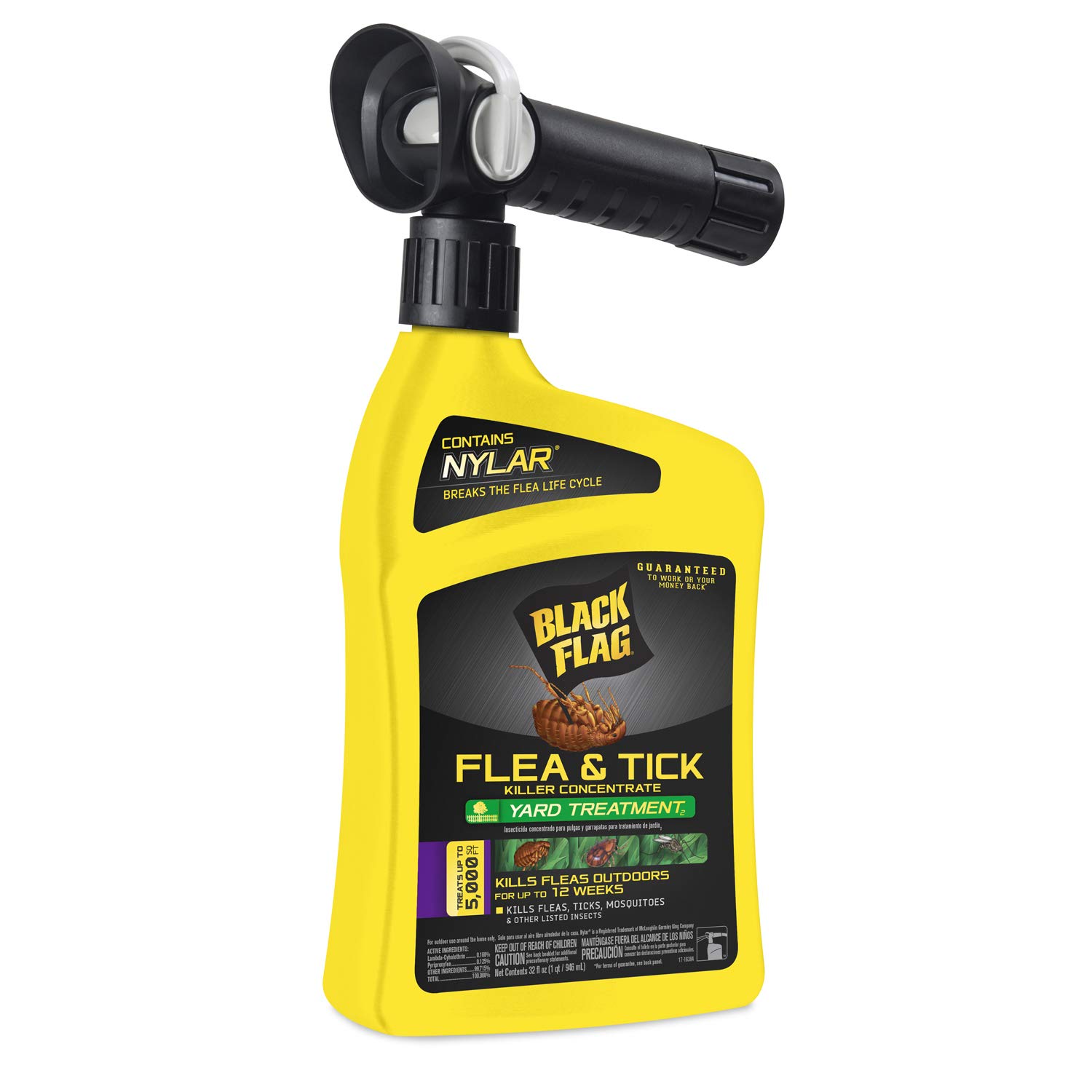 Black Flag Flea and Tick Killer Concentrate — 32 oz Quickflip Hose End Sprayer