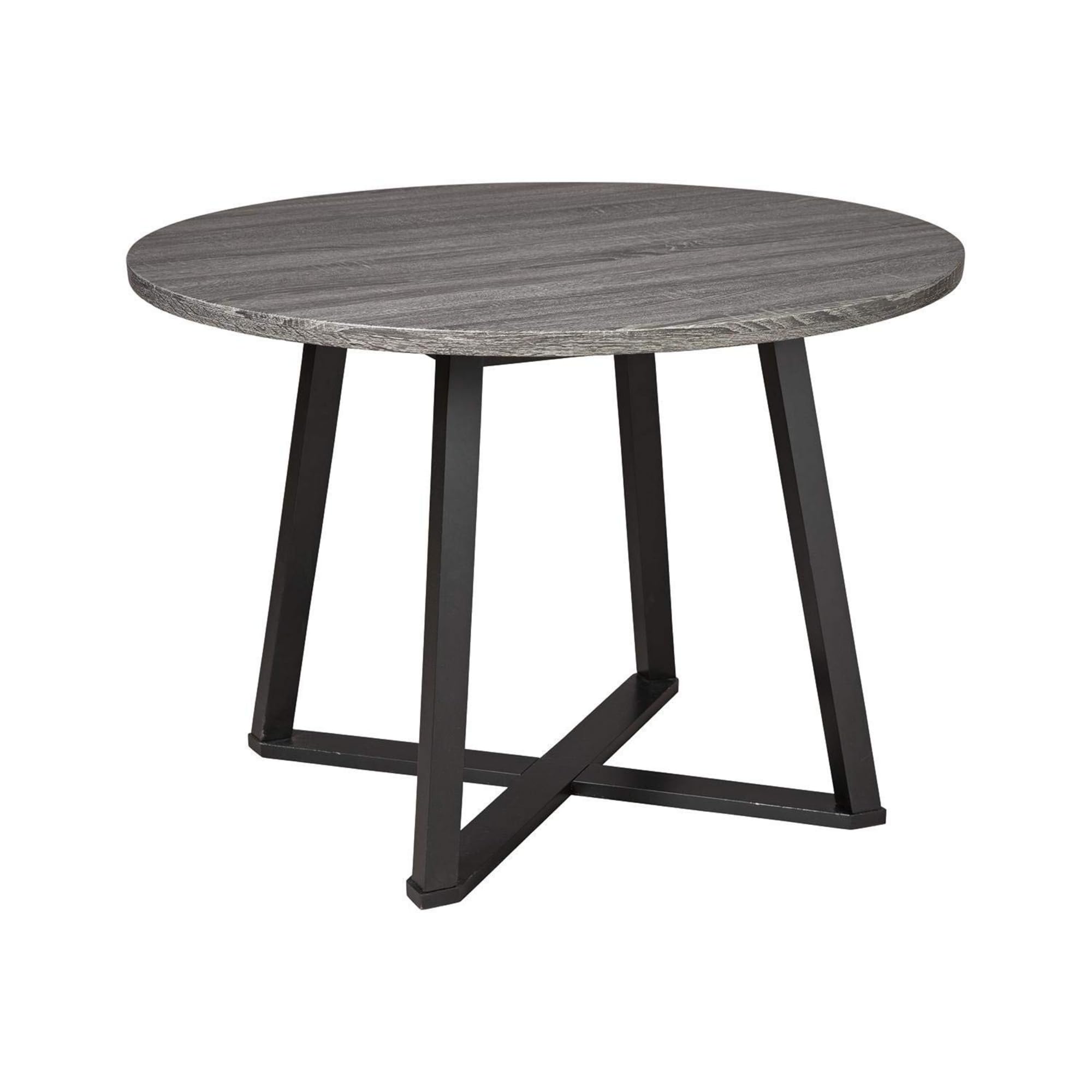 Signature Design by Ashley Centiar Round Dining Table — Gray & Black