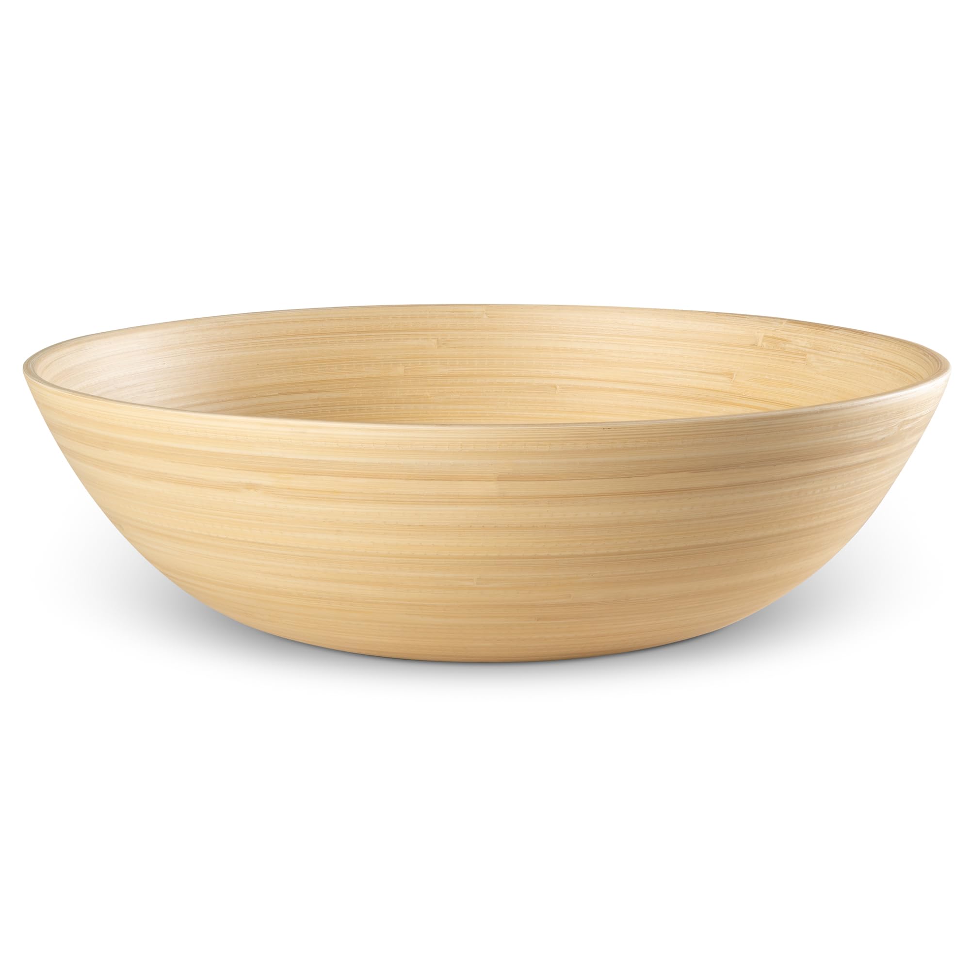 LEXA 12" Handmade Spun Bamboo Salad Bowl