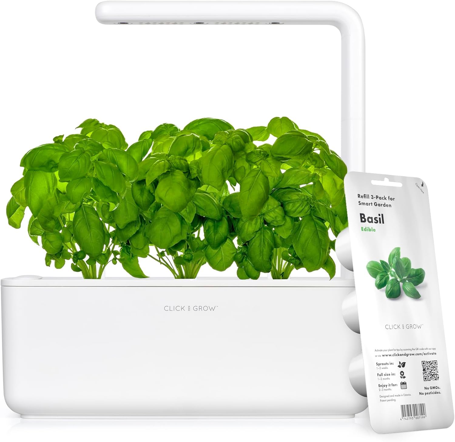 Click & Grow Indoor Herb Garden Kit with Grow Light (3 Pods Included)