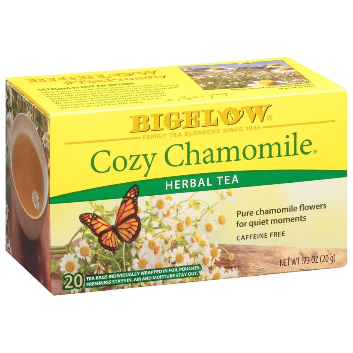 Bigelow Tea Cozy Chamomile Herbal Tea, Caffeine Free Tea with Chamomile Flowers
