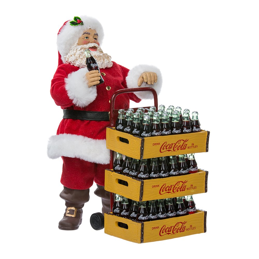 Kurt Adler Coca‑Cola Santa with Delivery Cart Set