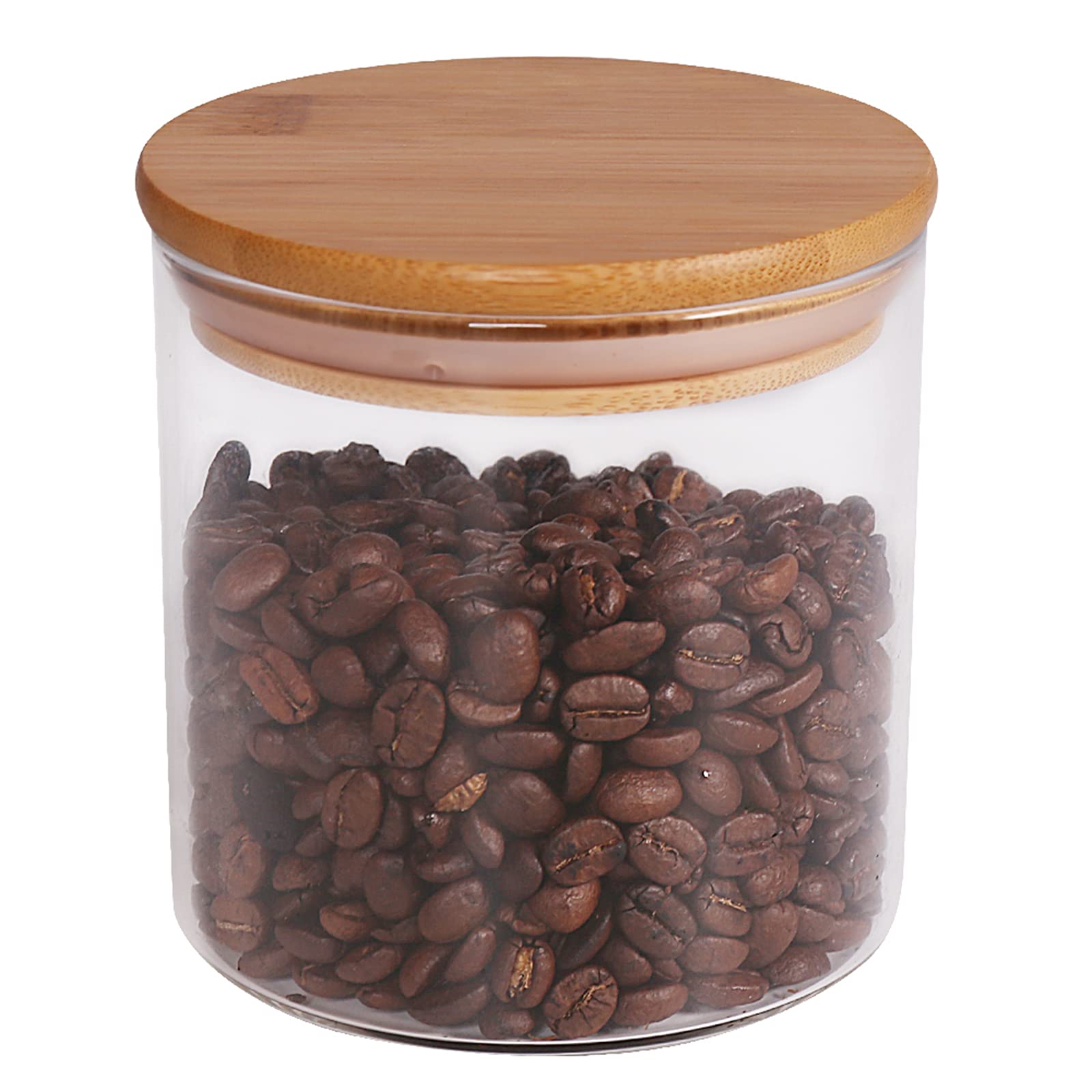 Thickened Glass Jar with Bamboo Lid (550ml)