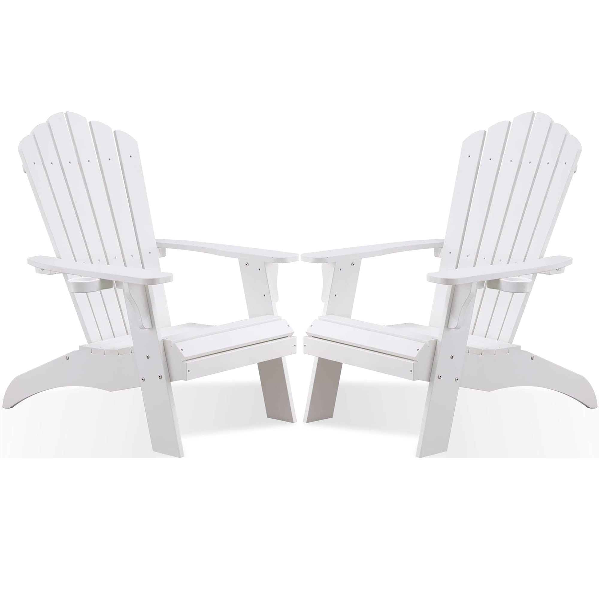 Psilvam Oversized Poly Lumber Adirondack Chair (White)