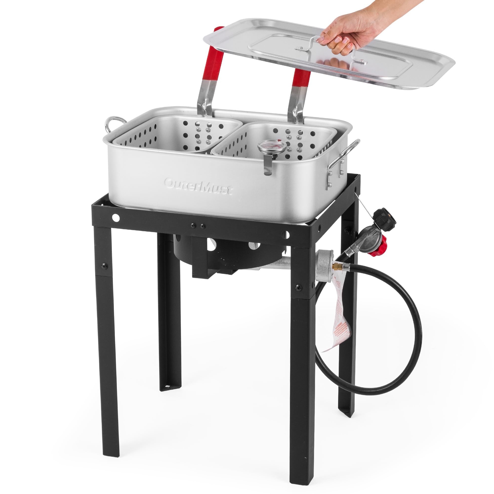 OuterMust 18qt Outdoor Fish Fryer with Dual Baskets