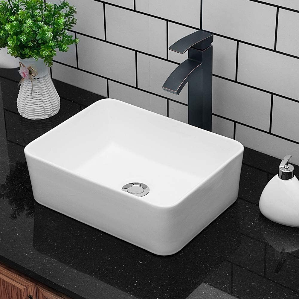 Kichae Rectangular Porcelain Vessel Sink