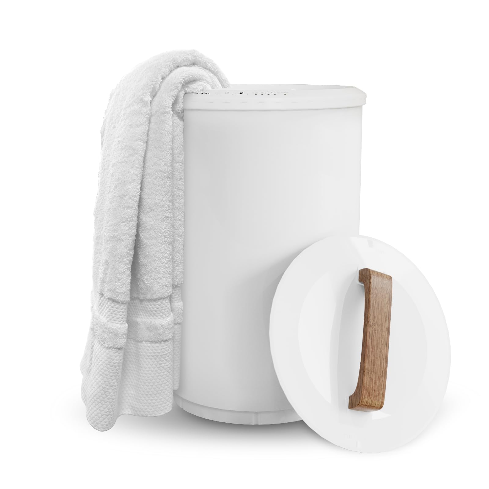 SAMEAT Heated Towel Warmer — Large Bucket with Wood Handle
