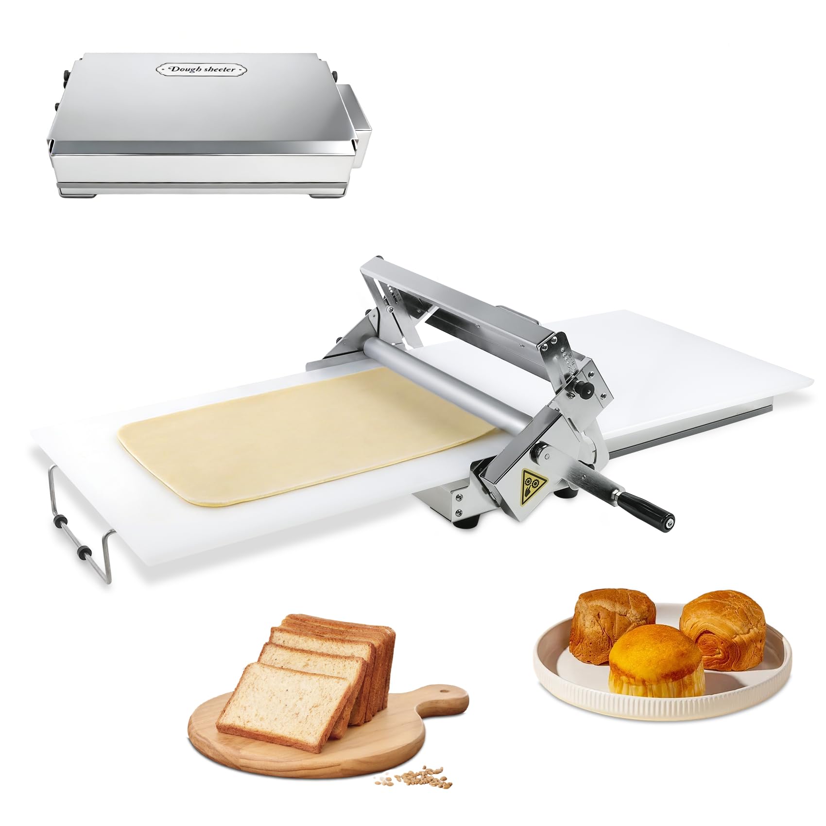 15.5-Inch Stainless Steel Dough Sheeter