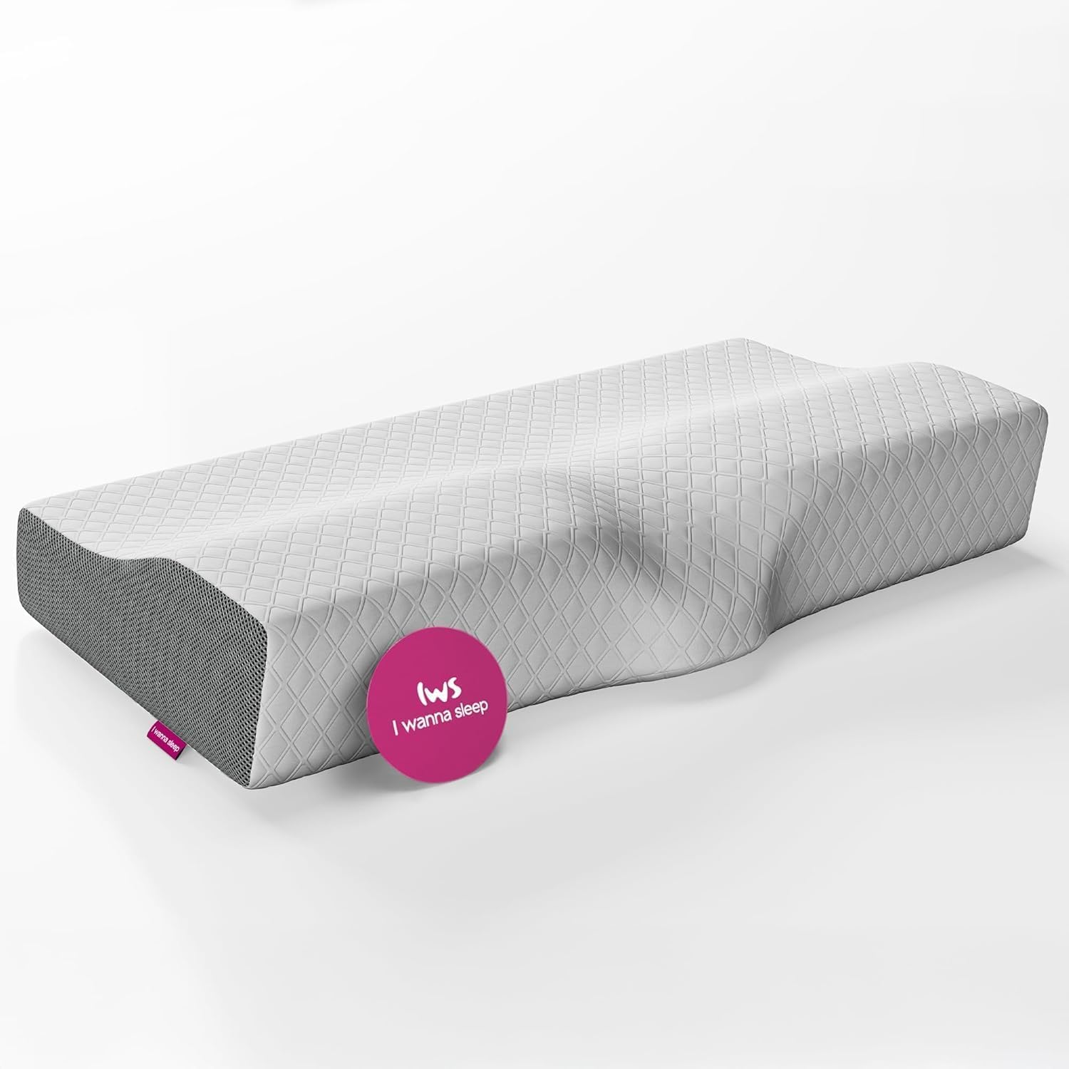 IWS Ergonomic Cervical Pillow - Memory Foam & Activated Charcoal for Pain-Free, Odorless Comfortable Sleep