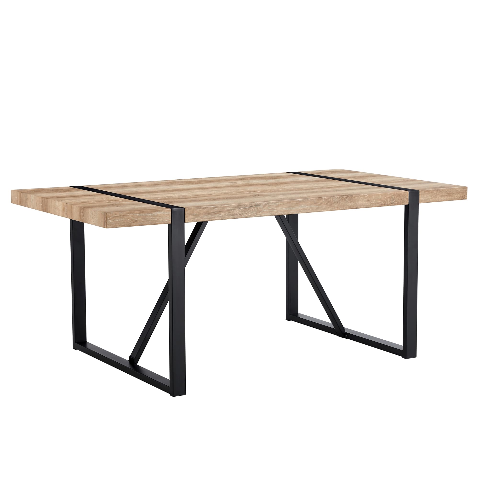 71-inch Thick-Top Dining Table with Metal Legs