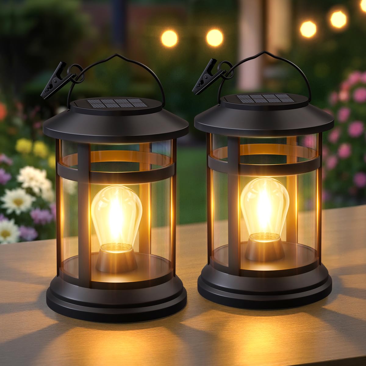 NFEVER Monocrystalline Solar Lanterns (2-Pack)