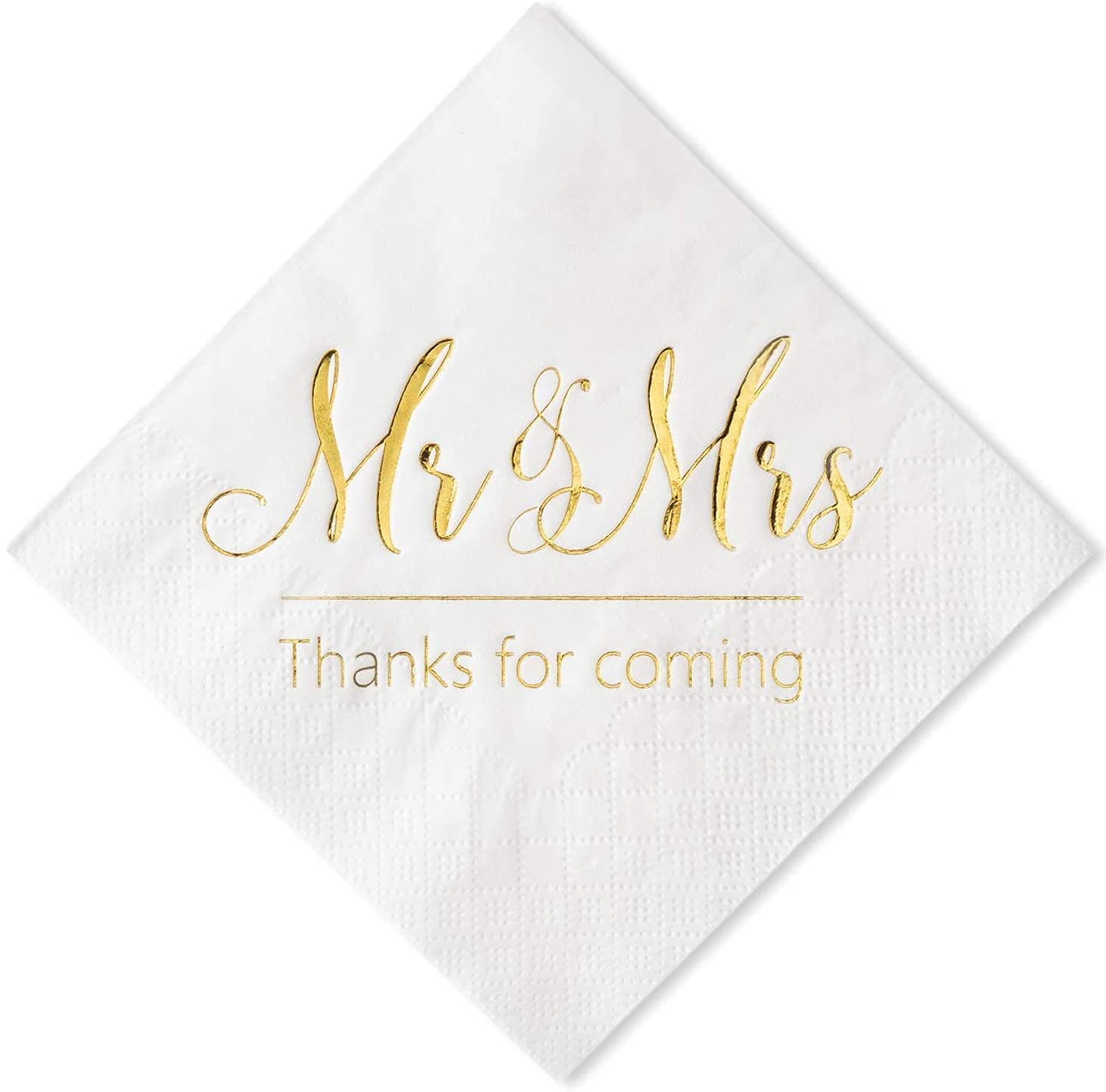 Crisky Mr and Mrs Gold Cocktail Napkins