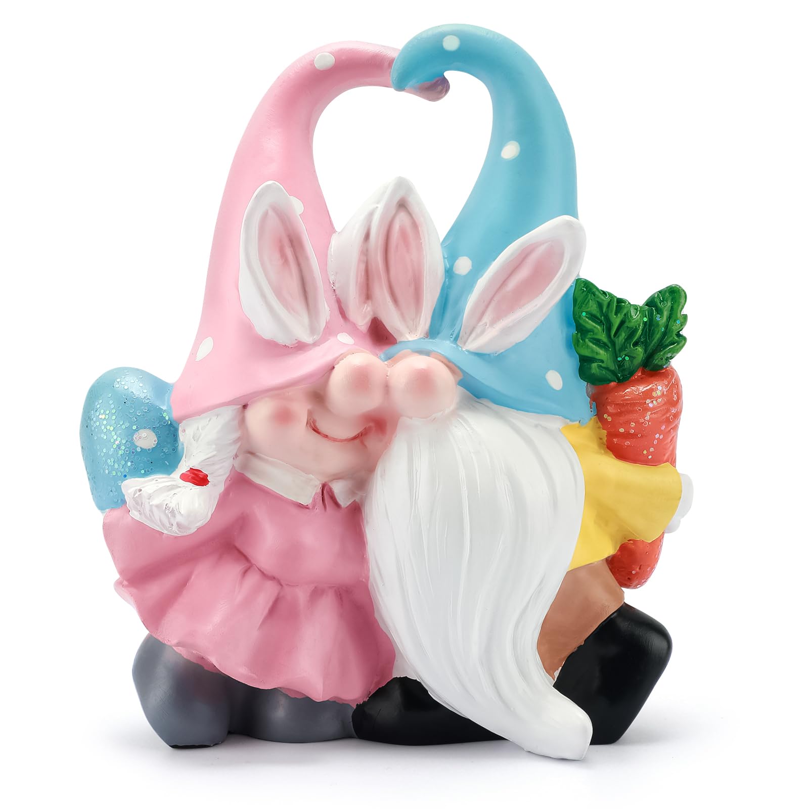 Easter Gnome Decor Easter Gifts for Women Kids Gnomes Easter Decorations for Home Kitchen Tiered Tray Table Ornaments Indoor Pink-blue