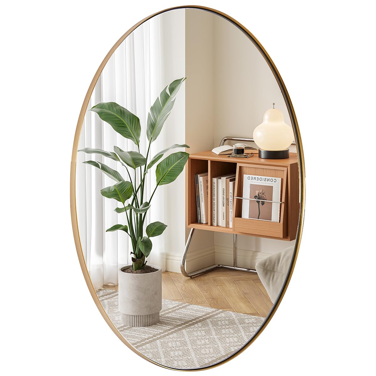 ANDY STAR Gold Oval Mirror