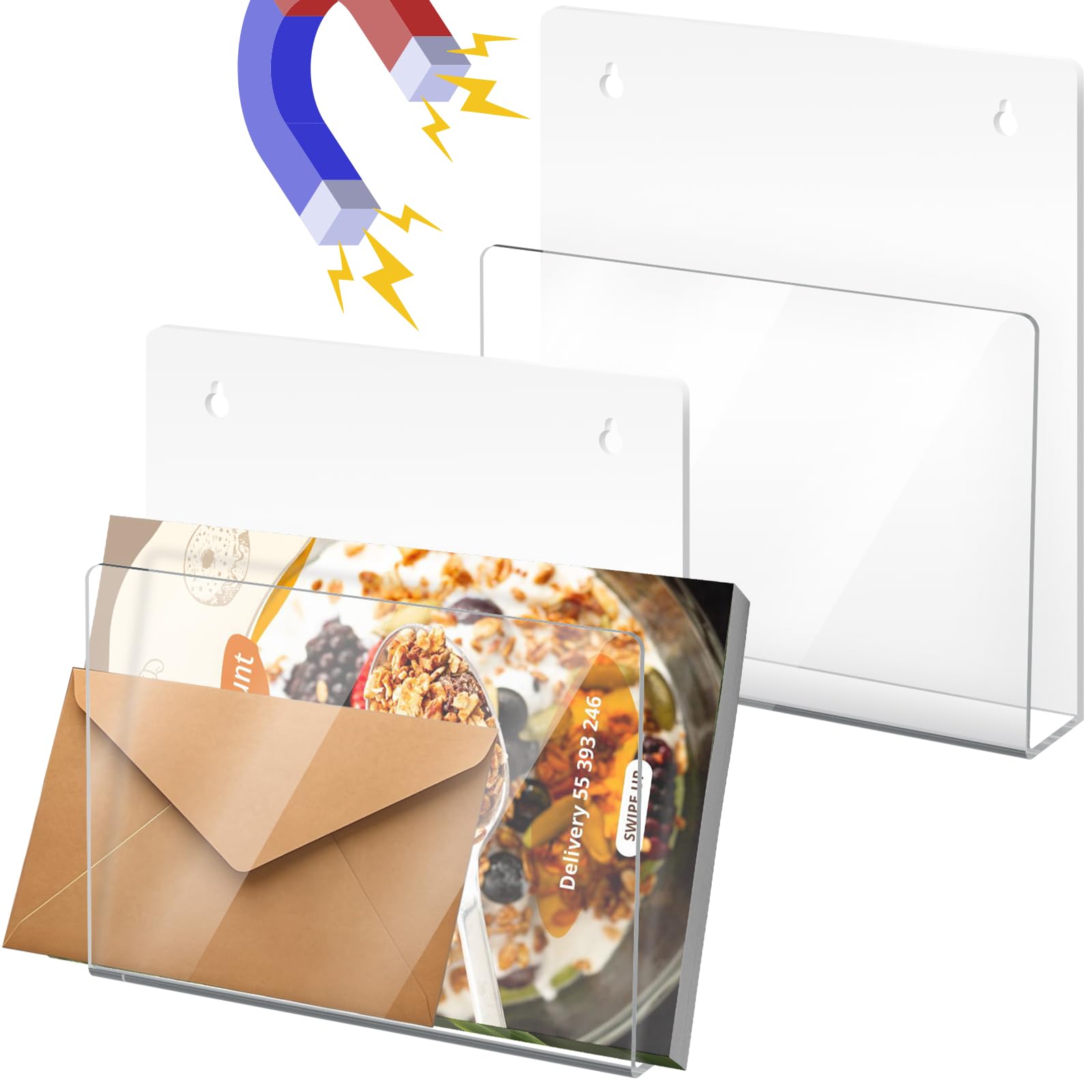 NiOffice Magnetic Acrylic File Holder (2-Pack)