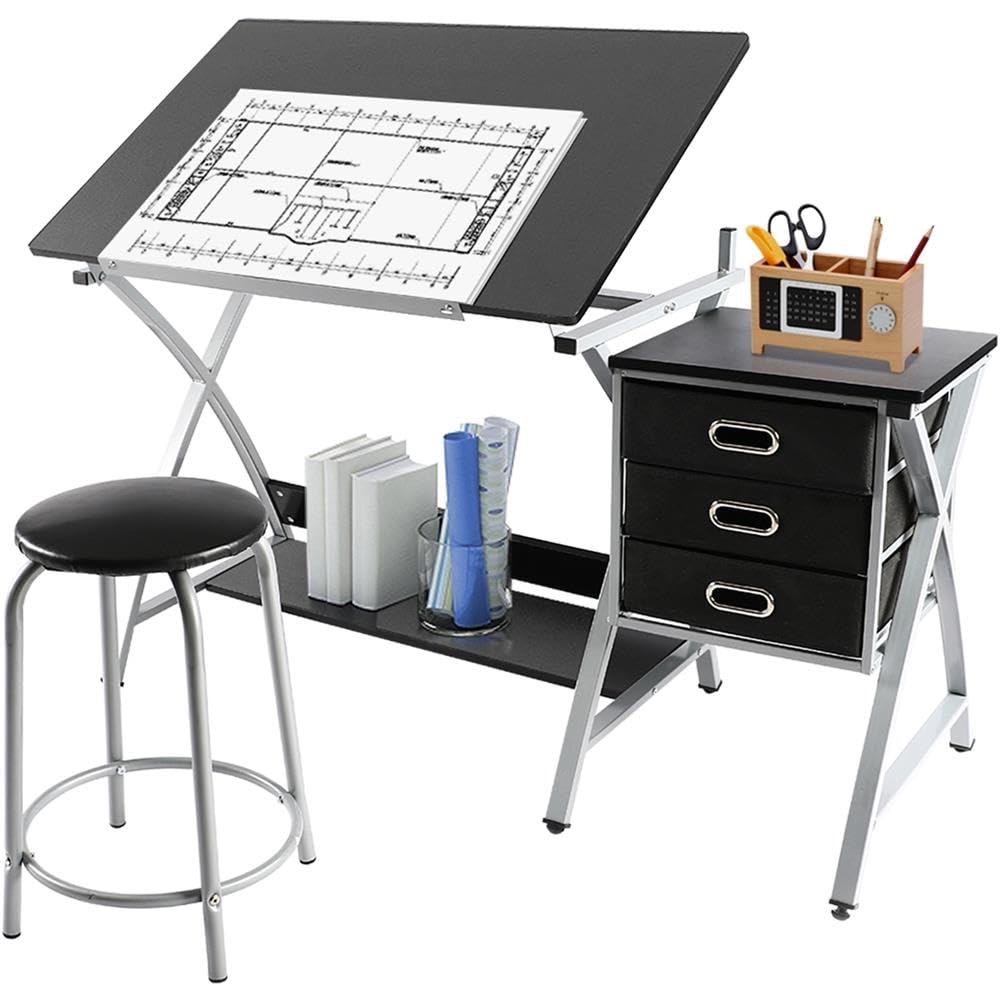 Yaheetech Compact Drafting Desk