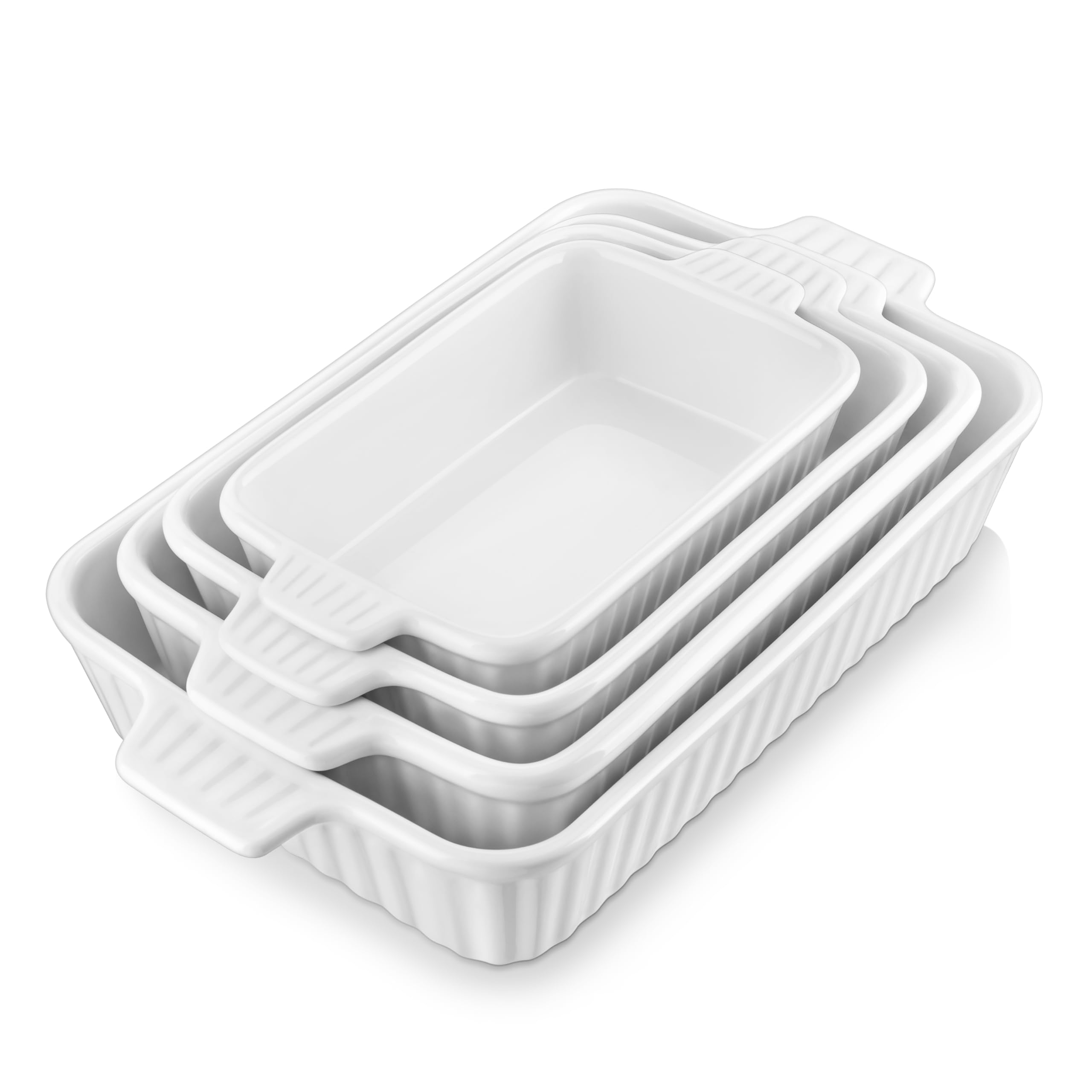 MALACASA 4-Piece Porcelain Casserole Set
