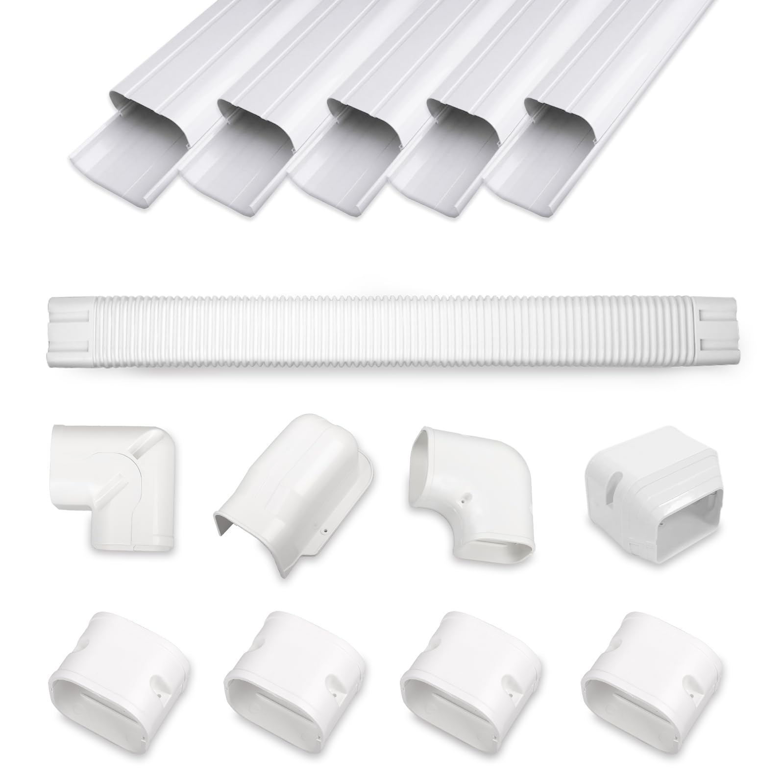3" 10Ft PVC Line Set Cover Kit for Ductless Mini Split Air Conditioners