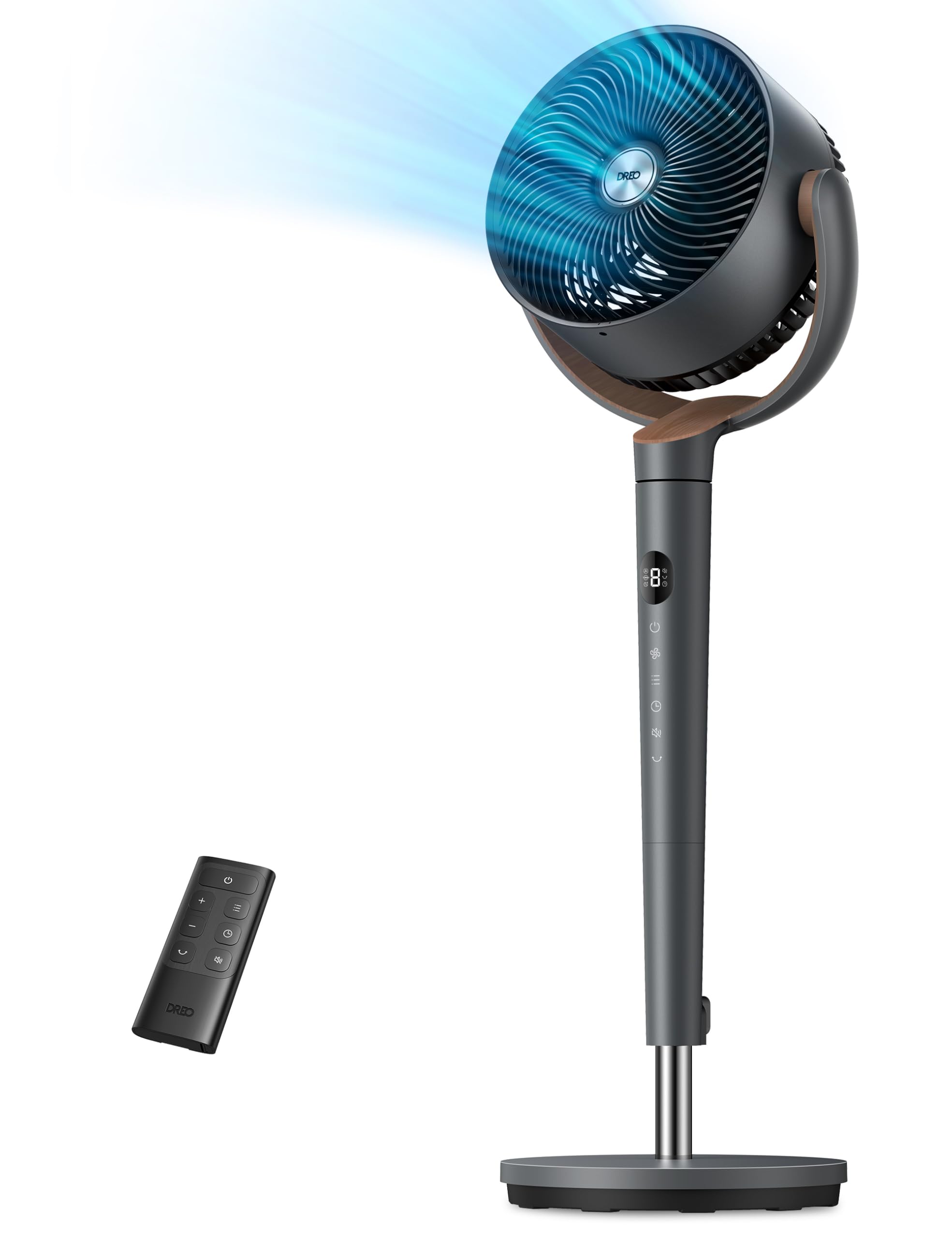 Dreo TurboPoly 512 Pedestal Fan — 120° Oscillating, DC Motor, 9 Speeds